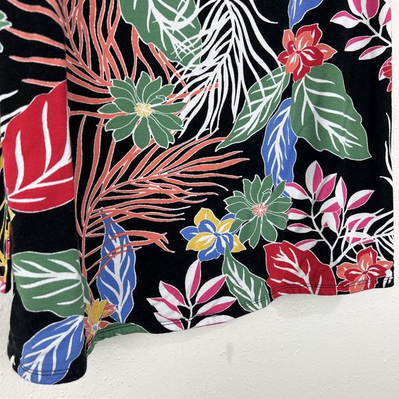 Cynthia Rowley Skirt Women Small Black Multicolor Wrap A-Line Stretch Tropical - Picture 10 of 10